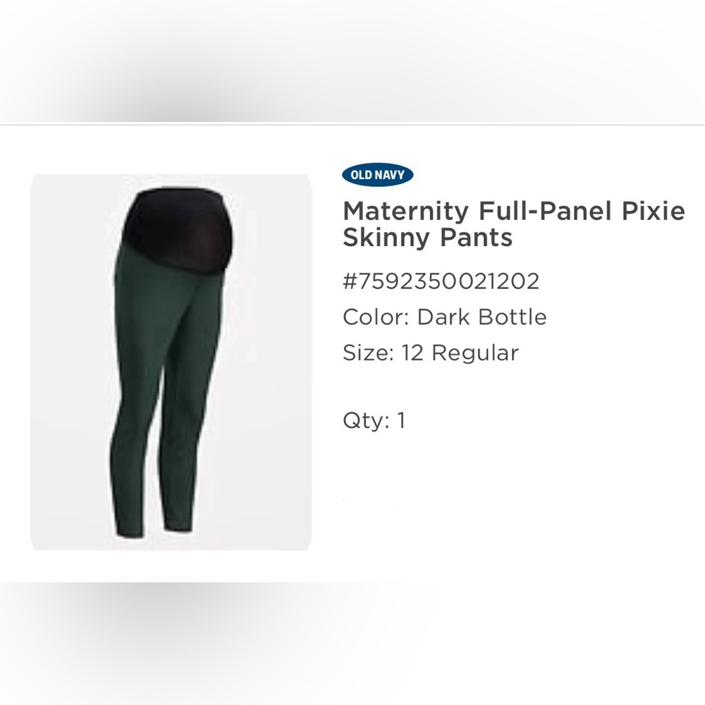 EUC- worn once! Old Navy Maternity pixie pants- size 12